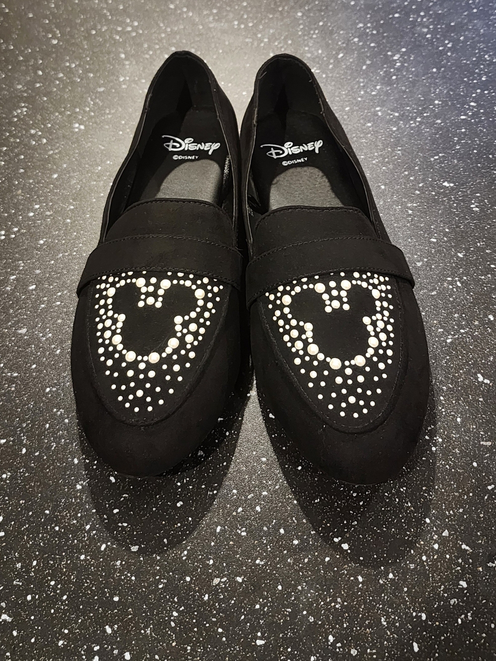 Disney Black Studded Mickey Loafers
